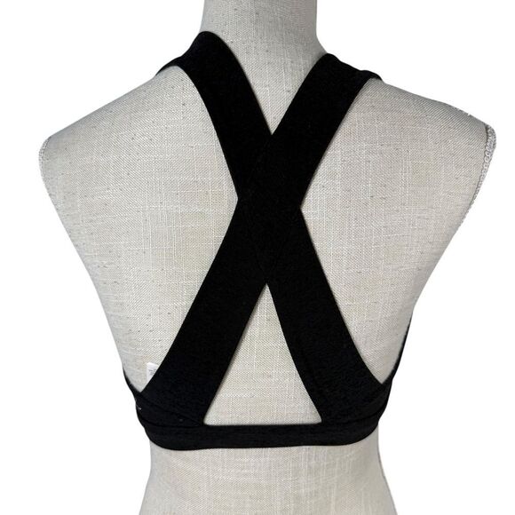 Beyond Yoga Black Space Dye Square Neck Crossback Yoga Sports Bra - Picture 3 of 8